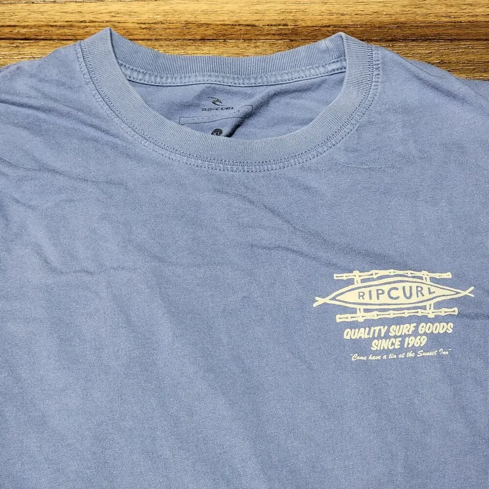 Rip Curl Blue Unisex Tee "Come Have A Tin At The Sunshine Inn" - Size XL - Picture 4 of 6